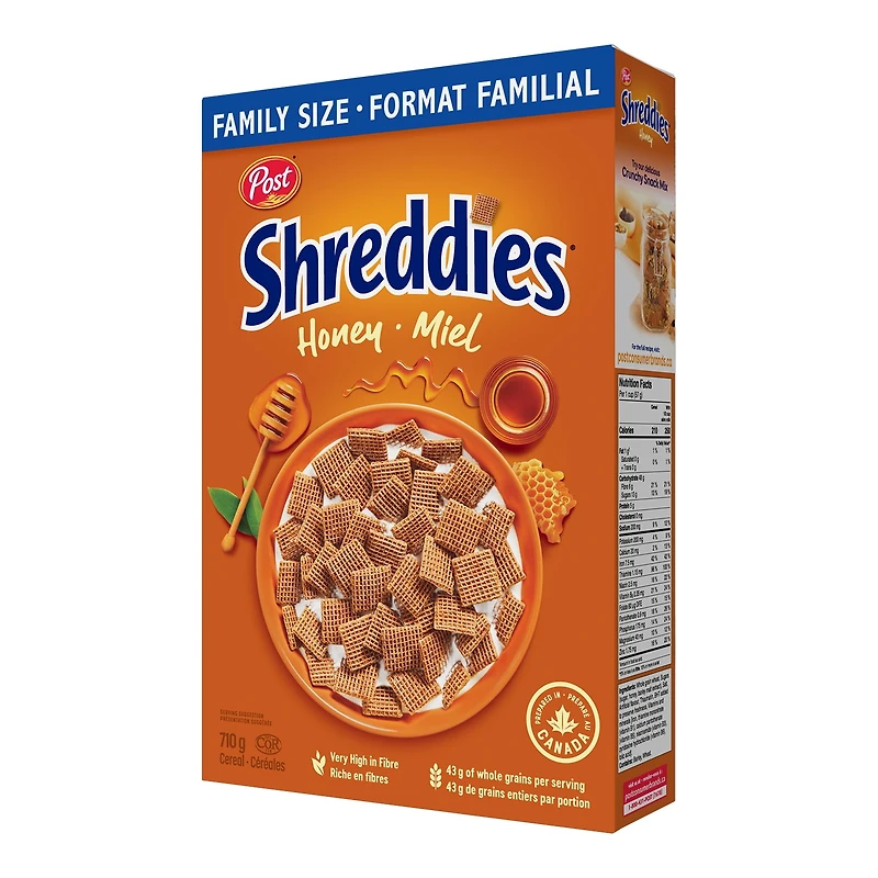 Céréales Shreddies au miel de Post, format familial, 710 g