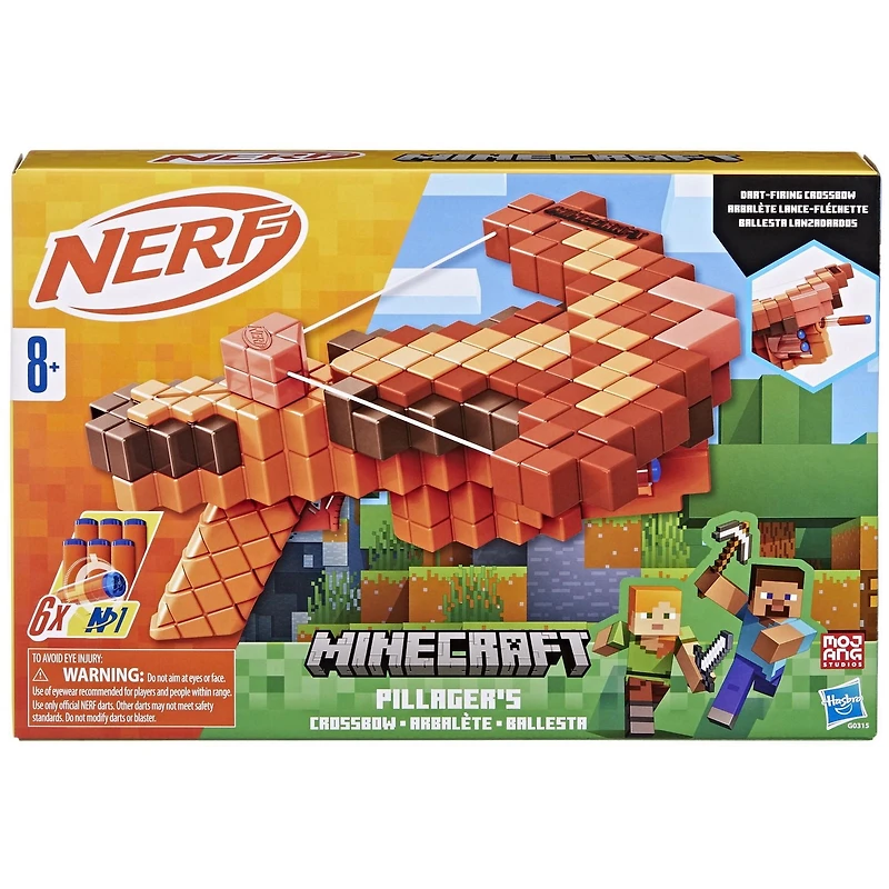 Nerf Minecraft, blaster à fléchettes Pillager's Crossbow À partir de 8 ans