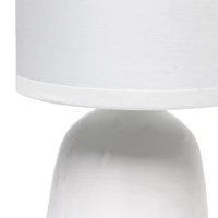 Simple Designs 10.04" Tall Traditional Ceramic Thimble Base Bedside Table Desk Lamp with Matching Fabric Shade for Home Decor, Nightstand, Bedroom, Living Room, Entryway, Office, Black