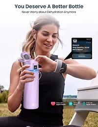 WaterH Boost oz Purple Stainless Steel Smart Water Bottle