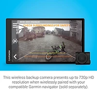 Garmin BC™ 50 – Caméra de recul sans fil, résolution HD, objectif 160 degrés, résistant aux intempéries, portée de 15,2 m pour camions, camping-cars et remorques
