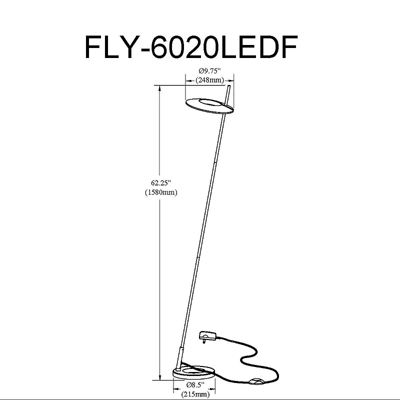 Finley Floor Lamp - 20W - Satin Chrome
