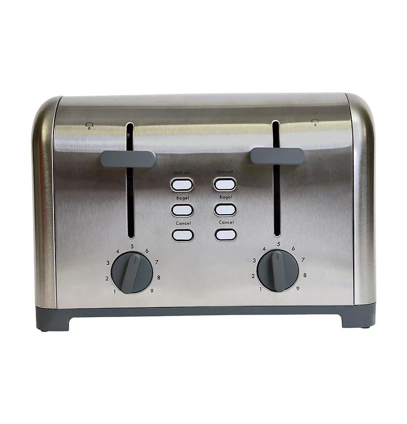 Kenmore Grille-Pain 4 Tranches, Commandes Doubles, Acier Inoxydable, Réglages de Brunissement Personnalisés