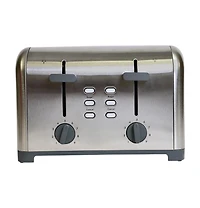 Kenmore Grille-Pain 4 Tranches, Commandes Doubles, Acier Inoxydable, Réglages de Brunissement Personnalisés