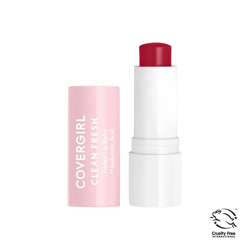 COVERGIRL Clean Fresh Baume à lèvres teinté, formulé avec de l'acide hyaluronique pour une hydratation 24h, 100 % végétalien et sans cruauté envers les animaux Baume à lèvres végan