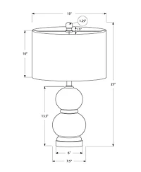 Monarch Specialties  Luminaire, 25"h, Lampe De Table, Céramique Bleue, Abat-jour Ivoire / Crème, Contemporain, Moderne