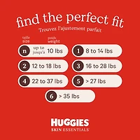 Couches pour bébé Huggies Skin Essentials, taille 3 (16 à 28 lb), 168 Unités