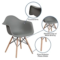 Chaise baquet en plastique gris de la collection Heavenly LOT DE 2