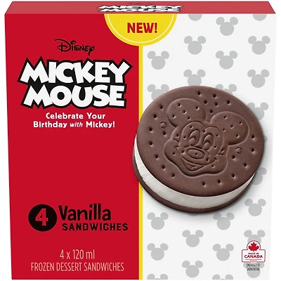 Disney Mickey Mouse Frozen Dessert Sandwiches 4 x 120 ml