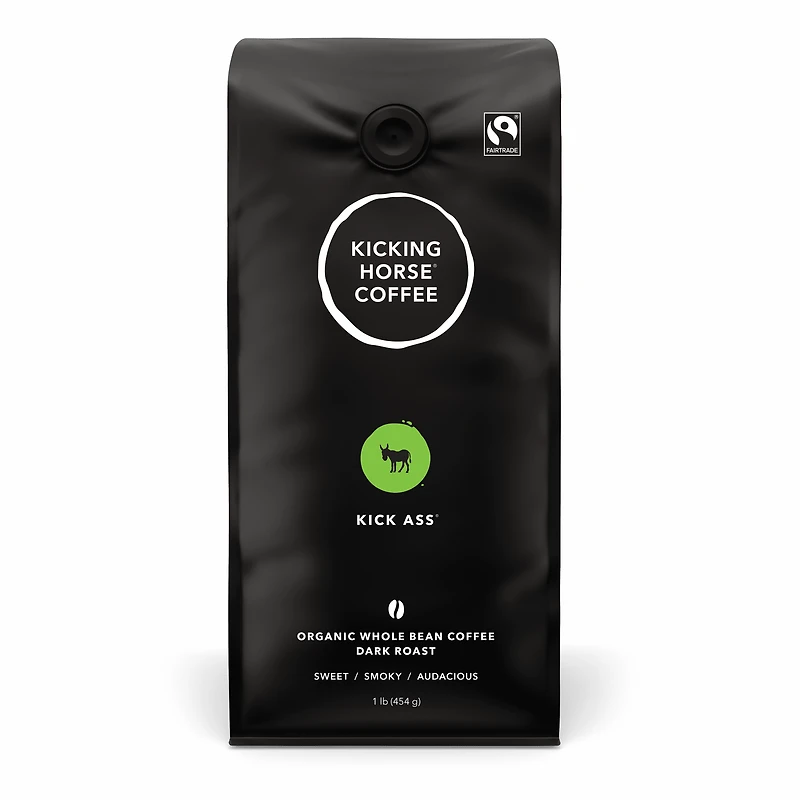 Café á grains entiers à torréfacation corsée Kick AssMD biologique Coffee de Kicking HorseMD 454 g - Café En Grains