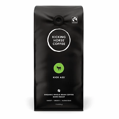 Café á grains entiers à torréfacation corsée Kick AssMD biologique Coffee de Kicking HorseMD 454 g - Café En Grains