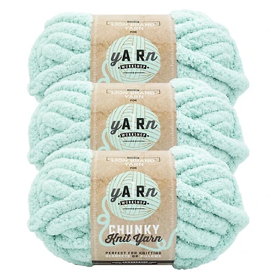 Fil AR Workshop Chunky Knit Aqua Clair AR Yarn Fil #7 Jumbo Chenille du Polyester 226g /26m 3-Paquet