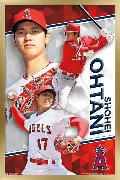 MLB Los Angeles Angels - Shohei Ohtani 18 Wall Poster, 22.375" x 34" Framed