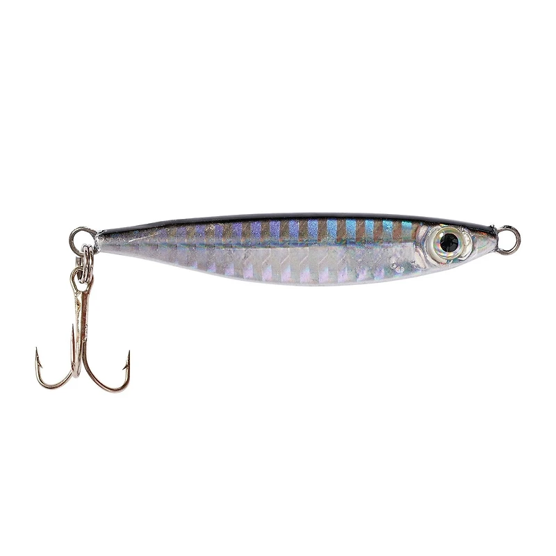 Eagle Claw QLMMBS-20 Laser Mackerel Minnow Jig, Black/Silver, Size 6 Treble Hook, 20 grams