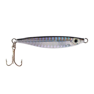 Eagle Claw QLMMBS-20 Laser Mackerel Minnow Jig, Black/Silver, Size 6 Treble Hook, 20 grams