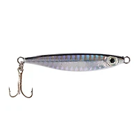 Eagle Claw QLMMBS-20 Laser Mackerel Minnow Jig, Black/Silver, Size 6 Treble Hook, 20 grams