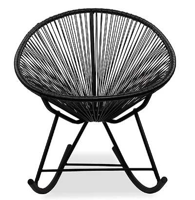 Chaise Acapulco Outdoor Wire Rocker Patio avec cadre en métal noir - Plata Import