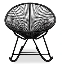 Chaise Acapulco Outdoor Wire Rocker Patio avec cadre en métal noir - Plata Import
