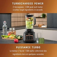 Oster Extreme Mix Blender, 1500 Watt High Speed Blender with 10-Point Blade, 8-Cup Kitchen Blender with Auto Programs