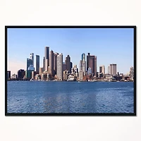 Design Art Boston Skyline Panorama Framed Canvas Art Print