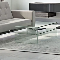 Waterfall Glass Coffee Table 14x 43x22