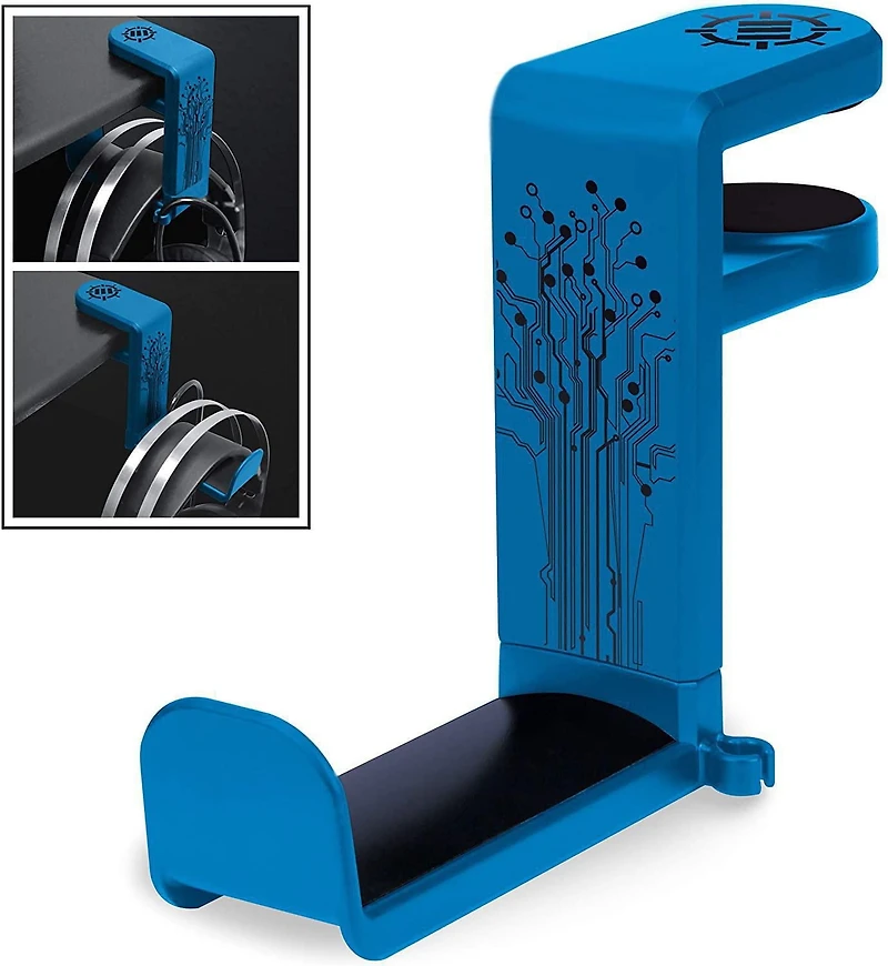 ENHANCE Support pour casque de jeu pour PC - Support pour casque de bureau avec bras rotatif réglable à 360 °, pince de crochet pour casque de bureau, ajustement universel, organiseur de clip de câble