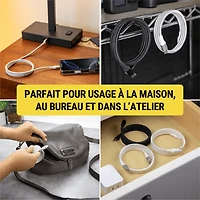 Câble tressé de recharge magnétique 60 watts USB-C à USB-C Strikeline CCBM6WT-SP Scosche 1,8 m, blanc (FRENCH) GOI F&B - Item Short Description