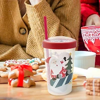 Holiday Time Red Plastic Straw Tumbler, 3.5 inch x 3.5 inch x 7.9 inch, 1 Piece