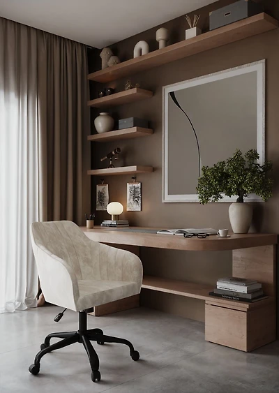 Chaise de bureau Ava, Beige