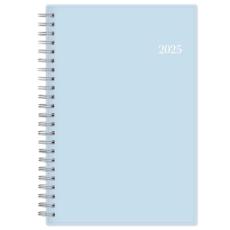 Agenda hebdomadaire/mensuel 2025, 5 po x 8 po, Blue Sky, bleu matinal uni Agenda hebdomadaire/mensuel, format 5x8