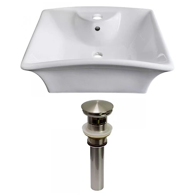 American Imaginations AI-30956 19,5 pouces W au-dessus du navire blanc de compteur pour le perçage de centre de 1 trou
