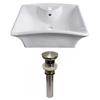 American Imaginations AI-30956 19,5 pouces W au-dessus du navire blanc de compteur pour le perçage de centre de 1 trou