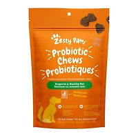 Zesty Paws Mâches Molles Probiotiques, Flore Intestinale et Complément Digestif pour Chiens, Saveur de Citrouille, 60 Pq 60 Mâches