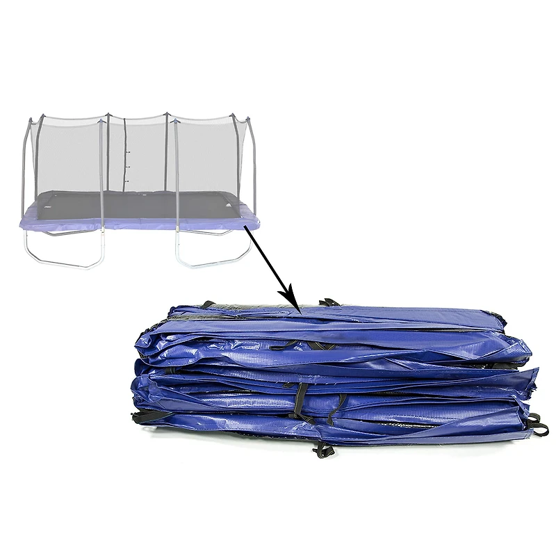 SKYWALKER TRAMPOLINES Rectangle de 9 x 15 pieds, bleu, coussin de ressort de remplacement pour trampoline d'extérieur, 2 pièces de couverture de ressort de sécurité pour trampolines à cadre rectangula