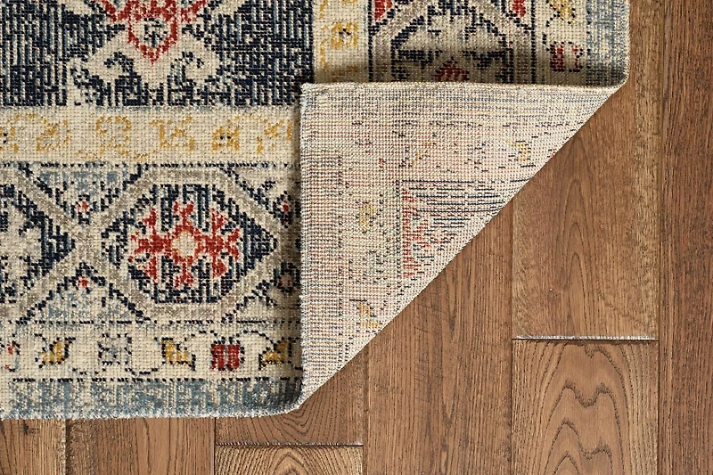 Tapis Grand Zéro Marle ivoire & bleu de 5 pi x 7 pi 6 po