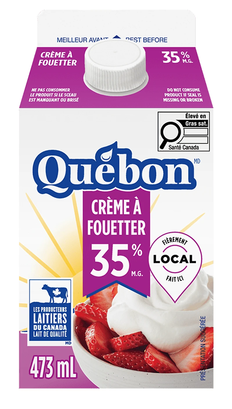 Crème à fouetter 35 % Québon 473 ml