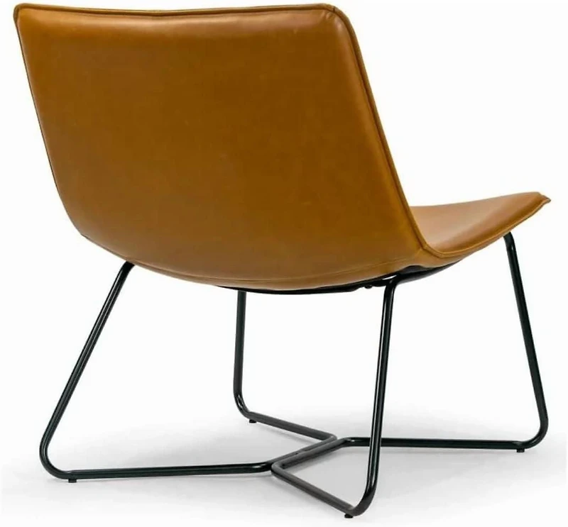 Chaise d'appoint Heavenly Collection, chaise en PU, chaise en PU avec cadre en métal noir, chaise longue, chaise longue en PU, chaise de salon, chaise de salle à manger, chaise de studio, chaise de re