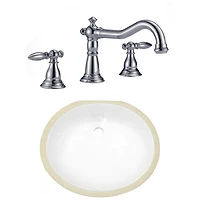 16.5-in. W CSA Oval Bathroom Undermount Sink Set In White