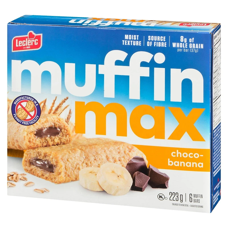Muffin Max Choco Bananes Barres 223g / 6 barres muffin