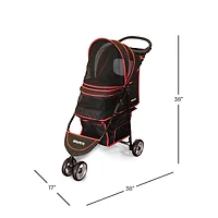 Gen7Pets Regal PLUS™ Pet Stroller, Dog Stroller - Cat Stroller, Black/Red