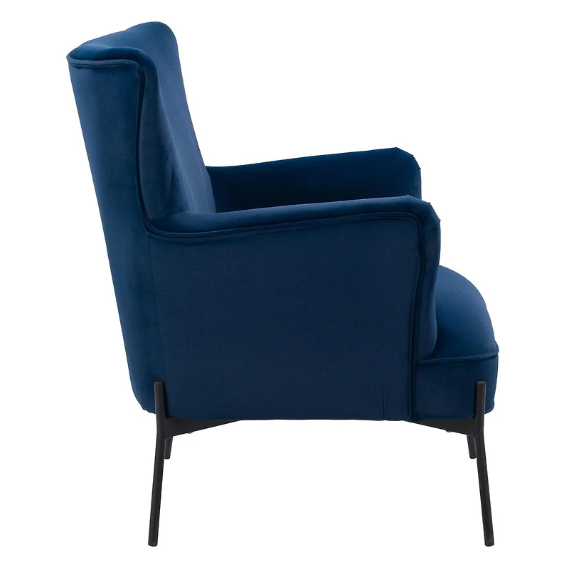 Fauteuil d'appoint d'intérieur à oreilles large et rembourré en velours CorLiving Eliana