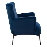 Fauteuil d'appoint d'intérieur à oreilles large et rembourré en velours CorLiving Eliana