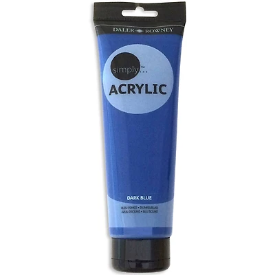 Daler-Rowney, tube de peinture acrylique Simply bleu foncé, 250 ml / 8,4 fl. Oz, 1 chacun