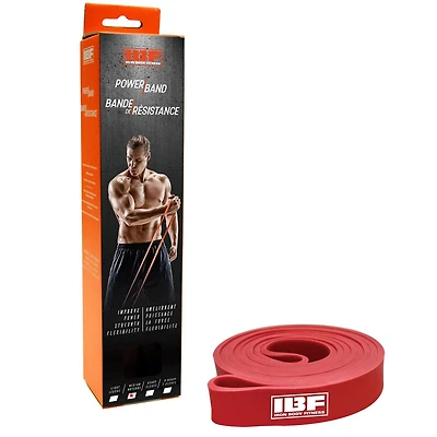 Bande de résistance IBF – Bande de musculation à forte résistance par Iron Body Fitness - Construire du muscle - Brûler les graisses - Entraînement n'importe où - Facile à utiliser - Rouge