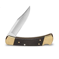Buck 110 Folding Hunter® Knife with Genuine Ebony Handle, Brass Bolsters, Razor Sharp Clip Point, Hunting Folding-Knife