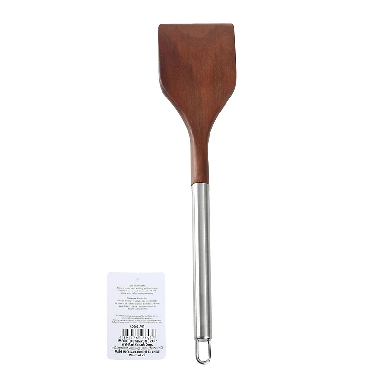 Spatule en bois d'acacia et acier inoxydable de Mainstays Tourneur à bois et acier inoxydable de Mainstays