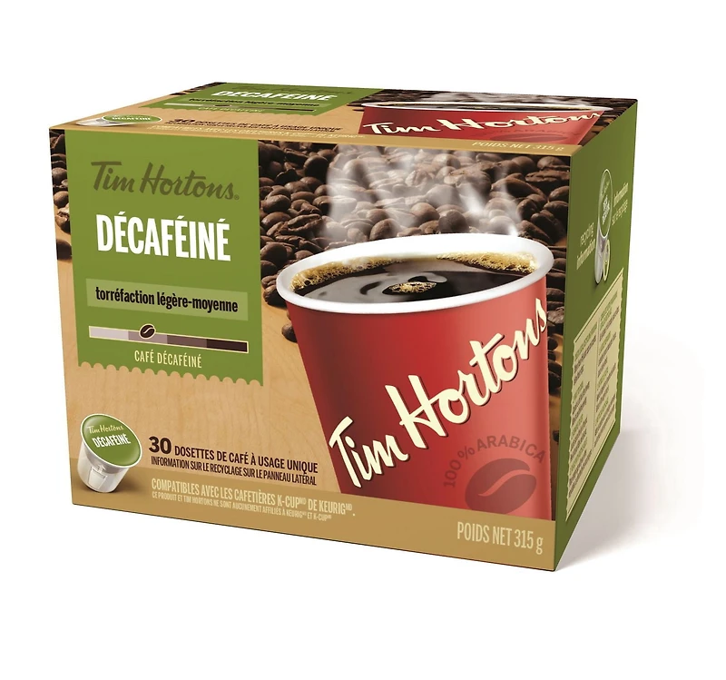 Café léger décaféiné Decaf de Tim Hortons de torréfaction moyen