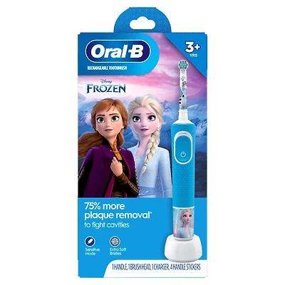Brosse à dents électrique pour enfants Oral-B, mettant en vedette les personnages de La Reine des neiges 2 de Disney, enfants de 3 ans et plus 1 unité