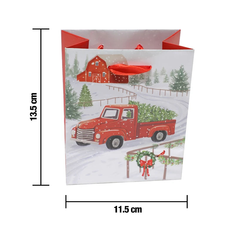 Holiday Time Christmas Small Gloss Gift Bag