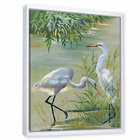 Designart Heron Birds I FLOAT FRAME WALL ART